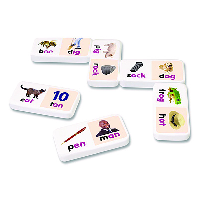 Junior Learning Inc Rhyming Words Dominoes, 1 to 2 Players, Grades Pre-K to 5, 28 Pieces (490)