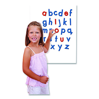 Junior Learning Inc Rainbow Giant Alphabet, Lowercase Letters, +/- 3" Tall, Blue Consonants, Red Vowels, 26 Pieces (606)