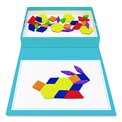 Junior Learning Inc Rainbow Pattern Blocks, Pre-K, 100 Pieces (613)