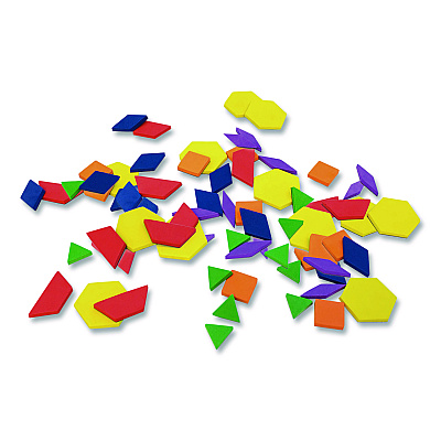 Junior Learning Inc Rainbow Pattern Blocks, Pre-K, 100 Pieces (613)