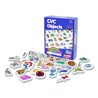 Junior Learning Inc Rainbow CVC Objects, +/- 1.6" Tall, Assorted Objects and Object Colors, White Background, 40 Pieces (641)