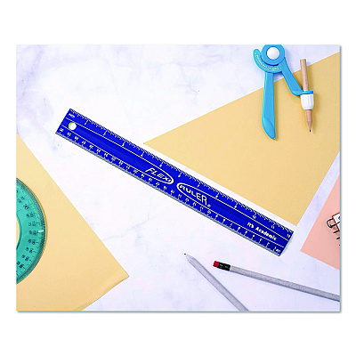 Bostitch Lockermate Flexi Ruler, Standard/Metric, 12" Long, Blue (01137BLUE)