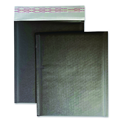 Happy Mail Self-Sealing Bubble Mailer, 8.5 x 11, Black, 12/Pack (245156)