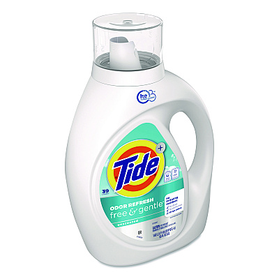 Tide Free and Gentle Odor Refresh Liquid Laundry Detergent, 39 Loads, 55 oz Bottle, 4/Carton (17251)
