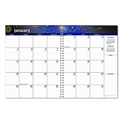 House of Doolittle Recycled Stargazer Monthly Planner, Stargazer Artwork, 11 x 7, Black Cover, 13-Month (Dec to Dec): 2026 (21602)