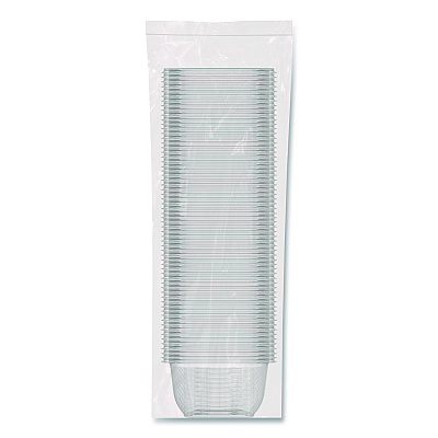 Dart Square Plastic Bowls, 16 oz, 8.5 x 8.5 x 1.96, Clear, Plastic, 63 Bowls/Sleeve, 8 Sleeves/Carton (C16SB)
