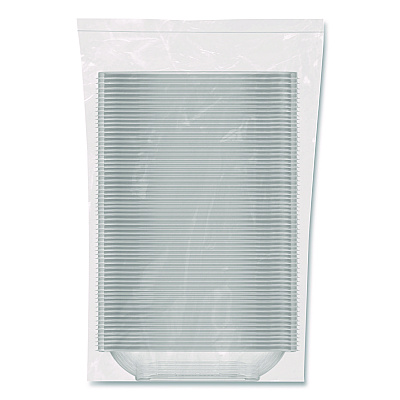 Dart Square Plastic Bowls, 24 oz, 5 x 5 x 1.99, Clear, Plastic, 63 Bowls/Sleeve, 4 Sleeves/Carton (C24SB)