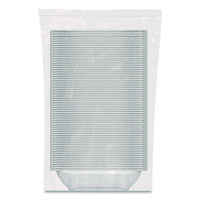 Dart Square Plastic Bowls, 32 oz, 5 x 5 x 1.49, Clear, Plastic, 63 Bowls/Sleeve, 4 Sleeves/Carton (C32SB)