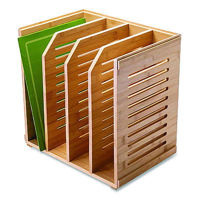 Officemate Bamboo Magazine File, 14.09 x 14.41 x 14.41, Brown (71006)