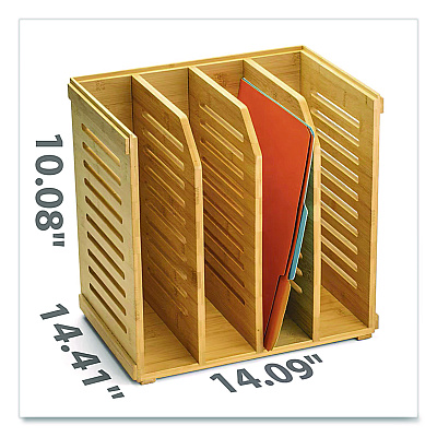 Officemate Bamboo Magazine File, 14.09 x 14.41 x 14.41, Brown (71006)