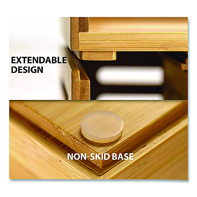 Officemate Bamboo Magazine File, 14.09 x 14.41 x 14.41, Brown (71006)
