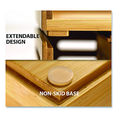 Officemate Bamboo Stackable Document Organizer with Drawer, 2 Sections, Letter Size Files, 14.09" x 10.08" x 7.7", Brown (71005)
