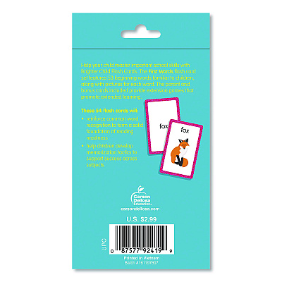 Carson-Dellosa Education First Words Flash Cards, Grades Pre-K to 1, 3.25" x 5.25", Assorted Colors, 54 Cards (0769647197)