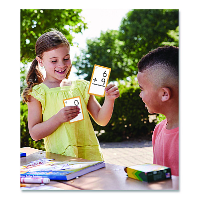 Carson-Dellosa Education Addition 0 to 12 Flash Cards, Grades 1 to 5, 3.25" x 5.25", Assorted Colors, 54 Cards (0769677118)