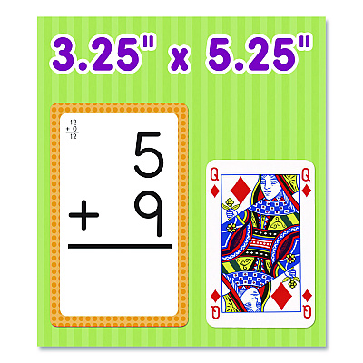 Carson-Dellosa Education Addition 0 to 12 Flash Cards, Grades 1 to 5, 3.25" x 5.25", Assorted Colors, 54 Cards (0769677118)