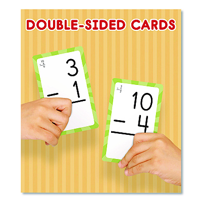 Carson-Dellosa Education Subtraction 0 to 12 Flash Cards, Grades 1 to 5, 3.25" x 5.25", Assorted Colors, 54 Cards (0769677215)