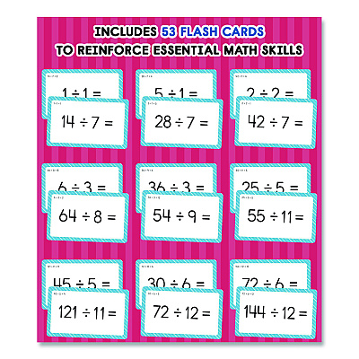 Carson-Dellosa Education Division 0 to 12 Flash Cards, Grades 4 to 6, 3.25" x 5.25", Assorted Colors, 54 Cards (0769677231)