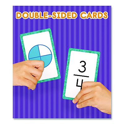Carson-Dellosa Education Fractions Flash Cards, Grades 4 to 6, 3.25" x 5.25", Assorted Colors, 54 Cards (0769677339)