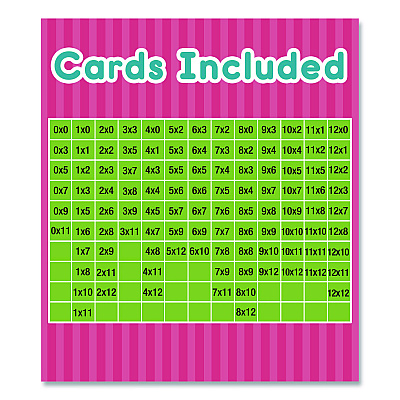 Carson-Dellosa Education Multiplication 0 to 12 Flash Cards, Grades 4 to 6, 3.25" x 5.25", Assorted Colors, 54 Cards (0769677436)