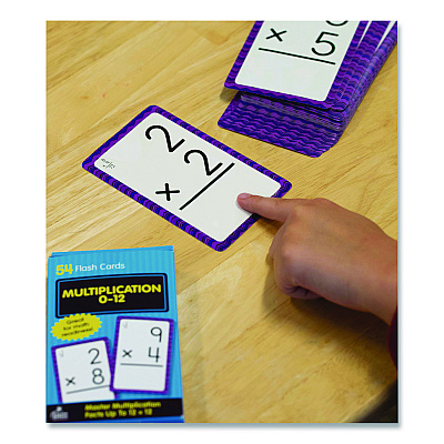 Carson-Dellosa Education Multiplication 0 to 12 Flash Cards, Grades 4 to 6, 3.25" x 5.25", Assorted Colors, 54 Cards (0769677436)