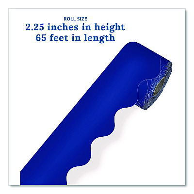 Carson-Dellosa Education Rolled Scalloped Border, 2.25" x 65 ft, Navy (108469)