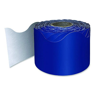 Carson-Dellosa Education Rolled Scalloped Border, 2.25" x 65 ft, Navy (108469)