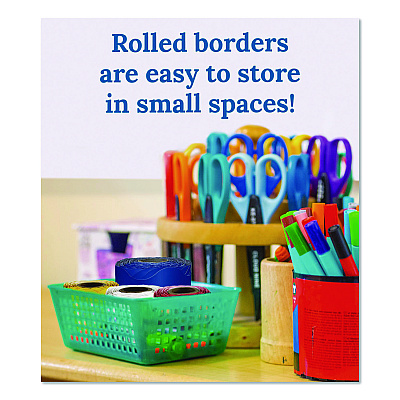Carson-Dellosa Education Rolled Scalloped Border, 2.25" x 65 ft, Navy (108469)