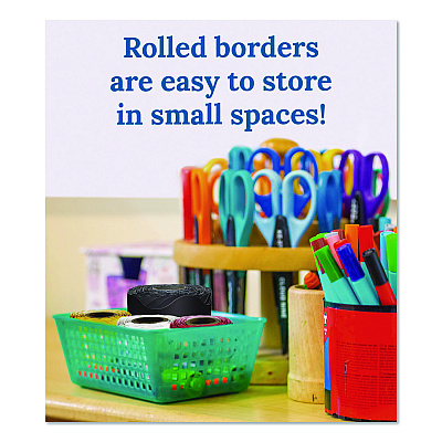 Carson-Dellosa Education Rolled Scalloped Border, 2.25" x 65 ft, Black (108472)