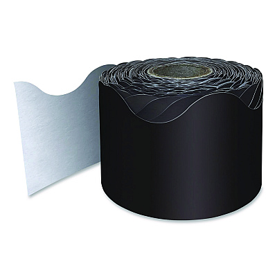 Carson-Dellosa Education Rolled Scalloped Border, 2.25" x 65 ft, Black (108472)