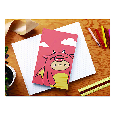 Denik Smoko Tayto Dragon Layflat Notebook, 1-Subject, Medium/College Rule, Orange/Yellow/White Cover, (72) 8 x 5 Sheets (LFC1902L)