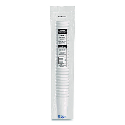 Solo Recycled Content PCF Paper Hot Cups, ProPlanet Seal, 16 oz, White/Blue, 1,000/Carton (316RCPLANET)