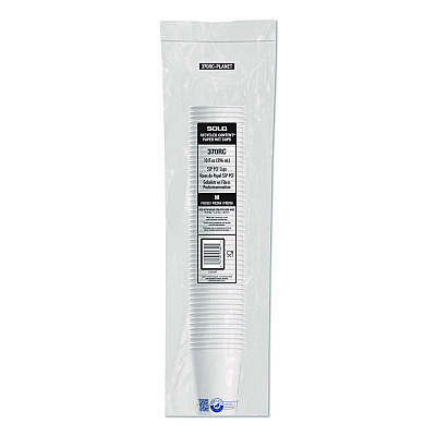 Solo Recycled Content PCF Paper Hot Cups, ProPlanet Seal, 10 oz, White/Blue, 1,000/Carton (370RCPLANET)
