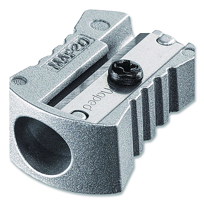 Maped Helix Classic 1-Hole Metal Pencil Sharpener, 2.26 x 0.49 x 4.33, Silver (006600)
