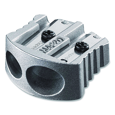 Maped Helix Classic 2-Hole Metal Pencil Sharpener, 2.56 x 0.67 x 4.92, Silver (006700)