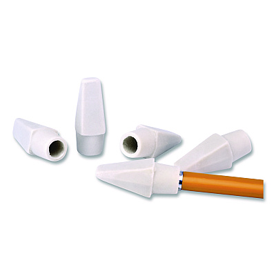 Maped Helix Professional Hi-Polymer Oversized Pencil Cap Erasers, For Pencil Marks, White, 10/Pack (37360)
