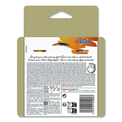 Maped Helix Fluo Peps Metallic Glitter Highlighter, Assorted Ink, Chisel Tip, Assorted Barrel, 4/Pack (742000)