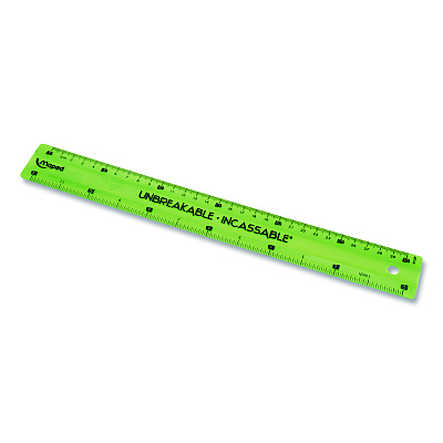 Maped Helix Unbreakable 12" Ruler, Standard/Metric, 12.72" Long, Randomly Assorted Color (245648)
