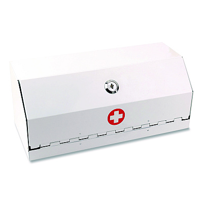 Maped Helix Metal Lockable Wall-Mounted Drug Cabinet,11.5 x 4.24 x 4.75, White (27050)
