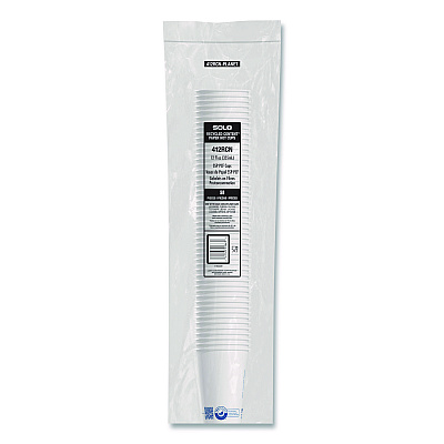 Solo Recycled Content PCF Paper Hot Cups, ProPlanet Seal, 12 oz, White, 50/Pack (412RCNPLANPK)
