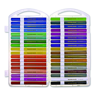 TPG Creations Washable Acrylic Markers, Fine Bullet Tip, Assorted Colors, 36/Pack, 6 Packs/Carton (49906)