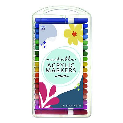 TPG Creations Washable Acrylic Markers, Fine Bullet Tip, Assorted Colors, 36/Pack, 6 Packs/Carton (49906)
