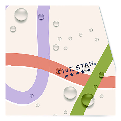 Five Star Simple Waves Organic Lines Notebook w/ Study App, 1-Subject, Med/College Rule, Assorted Cover Color (80) 11 x 8.5 Sheets (820233F)