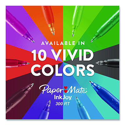 Paper Mate InkJoy 300 RT Ballpoint Pen, Retractable, Medium 1 mm, Assorted Ink and Barrel Colors, 24/Set (1951398)