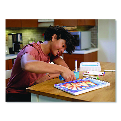 TPG Creations AirColor Airbrush Kit, (10) Markers/(2) Stencils/(1) Airbrush/(1) Charging Cable, 4 Kits/Carton (49004)