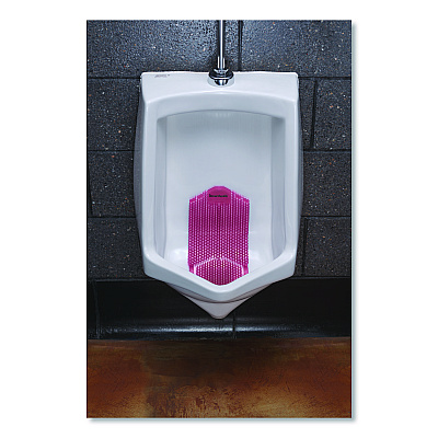 Boardwalk Vertical Urinal Screen, Spiced Apple Scent, Red, 5.22 oz, 6/Carton (VERUSRD)
