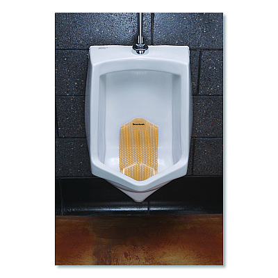 Boardwalk Vertical Urinal Screen, Summer Sunshine Scent, Yellow, 5.22 oz, 6/Carton (VERUSYL)