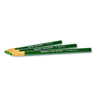 Dixon China Marker, 0.3" x 7", Green, Dozen (000740002)