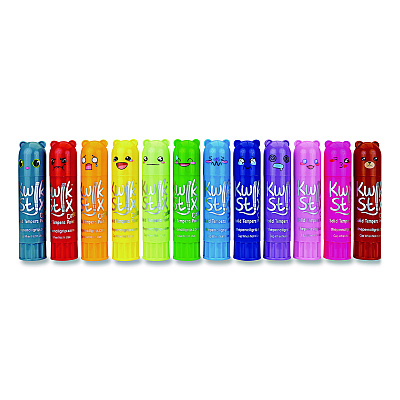 TPG Creations Kwik Stix Tempera Paint Sticks, Large Size, 1" x 4", 12 Assorted Colors, 12/Pack, 12 Packs/Carton (68412)
