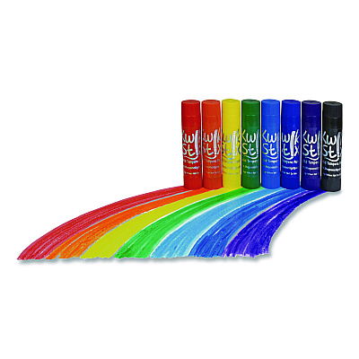 TPG Creations Kwik Stix Tempera Paint Set, Regular Size, 0.7" x 3.5", 8 Assorted Colors, 96/Pack, 2 Packs/Carton (69802)