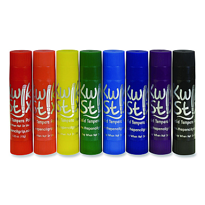 TPG Creations Kwik Stix Tempera Paint Set, Regular Size, 0.7" x 3.5", 8 Assorted Colors, 96/Pack, 2 Packs/Carton (69802)